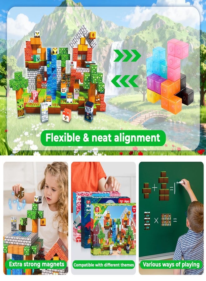Annexfun 300 PCS Magnetic Blocks - Magnetic Building Blocks, Stacking Magnets for Kids, Sensory Toy for STEM Montessori Sensory Toys for Kids 3+ Boys and Girls Christmas Birthday Gifts - Image 5